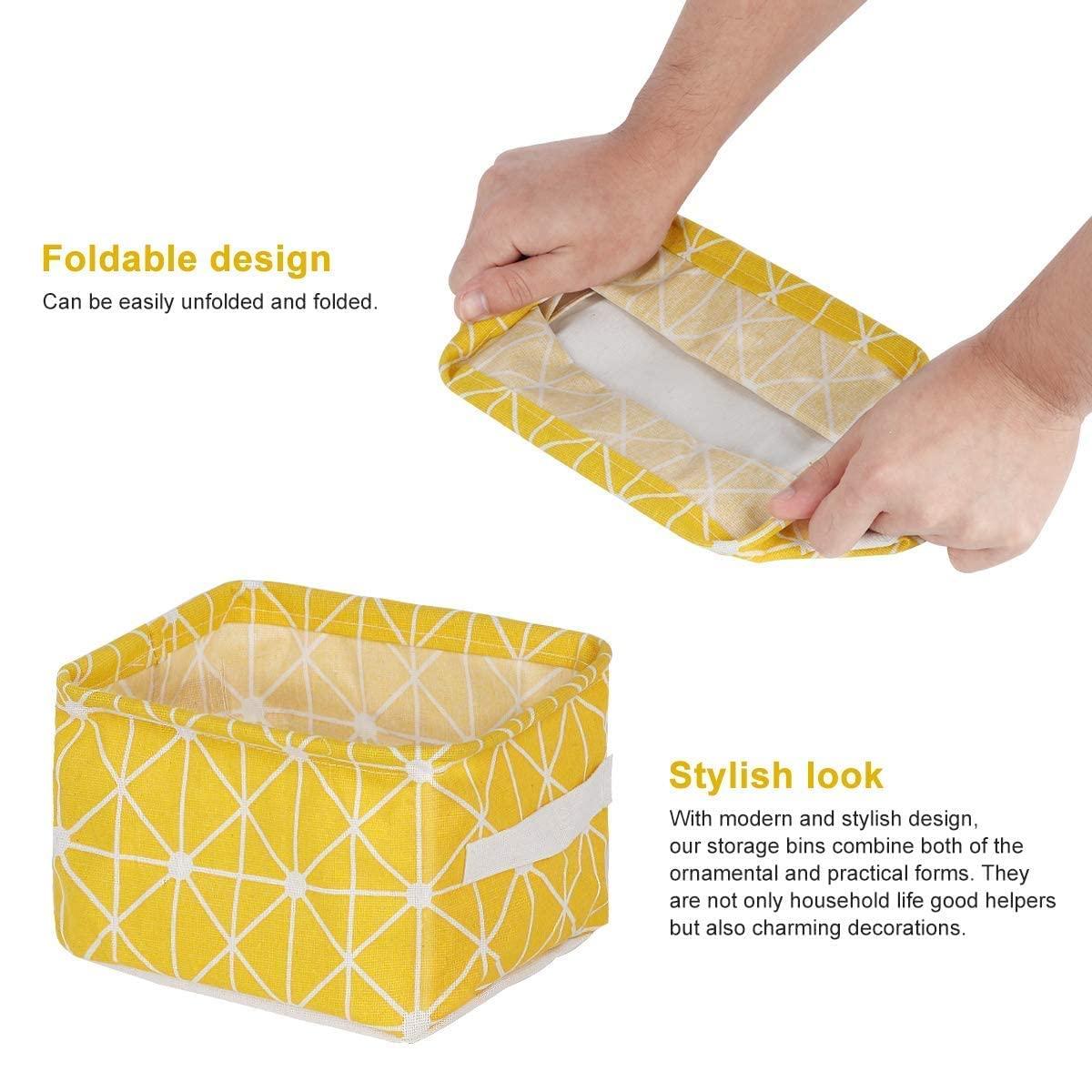Foldable Canvas Storage Baskets (Pack of 4)