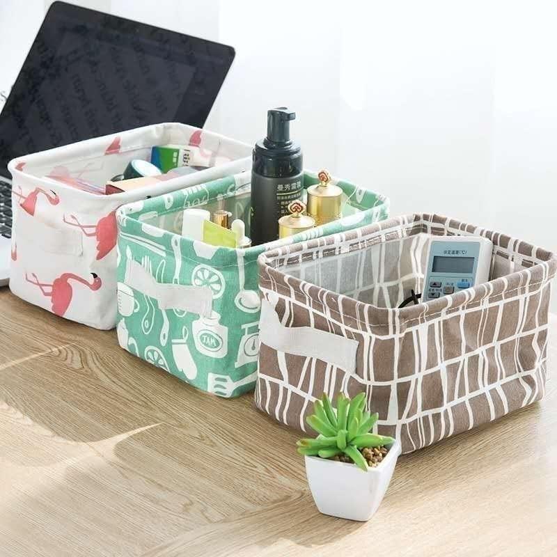 Foldable Canvas Storage Baskets (Pack of 4)