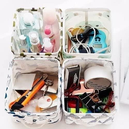 Foldable Canvas Storage Baskets (Pack of 4)